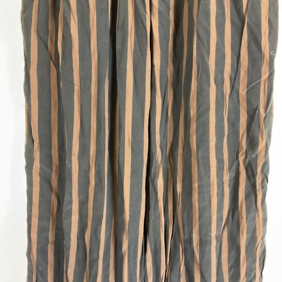 Faithfull The Brand Pants 4 Black Brown Striped Elastic Tie Waist Pockets - Picture 3 of 10